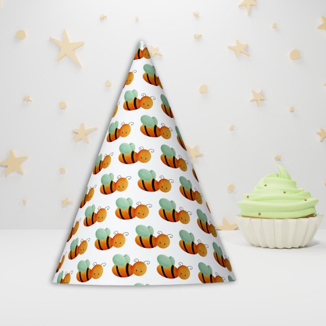 Chapeaux De Fètes Petite abeille à motif mignonne avec ailes bleues (Créateur téléchargé)