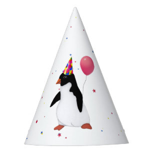 Chapeaux De Fètes Pingouin Avec Ballotte Rose