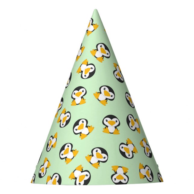 Chapeaux De Fètes Pingouin fête d'anniversaire Vert (Devant)