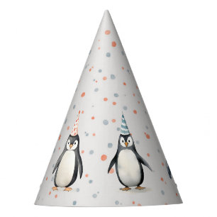 Chapeaux De Fètes Pingouins de fête, aquarelle, anniversaire d'enfan