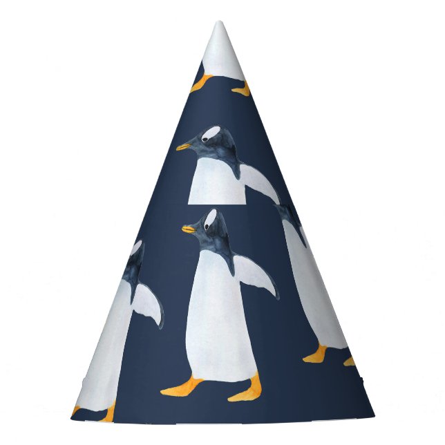 Chapeaux De Fètes Pingouins : Petite aquarelle foncée (Devant)