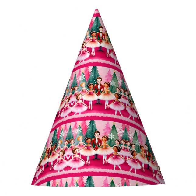 Chapeaux De Fètes Pink Christmas Nutcracker Ballerina Anniversaire d (Devant)