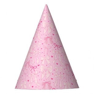 Chapeaux De Fètes Pink Coquette Bows Motif Anniversaire