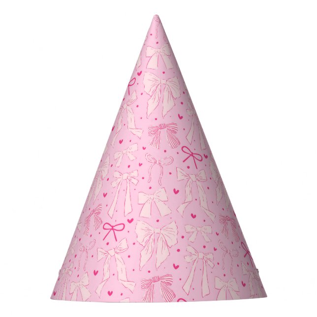 Chapeaux De Fètes Pink Coquette Bows Motif Anniversaire (Devant)