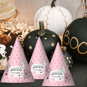Chapeaux De Fètes Pink Éffrayant Halloween Joyeux Anniversaire Nom