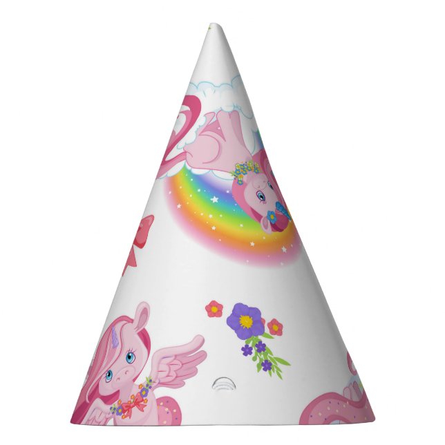 Chapeaux De Fètes Pink Girly Magique Unicorn Rainbow Casquette de la (Droite)