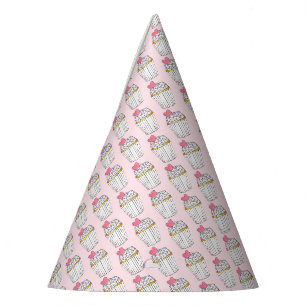 Chapeaux De Fètes Pink Heart Love Cupcake Fête des mariées Mariage