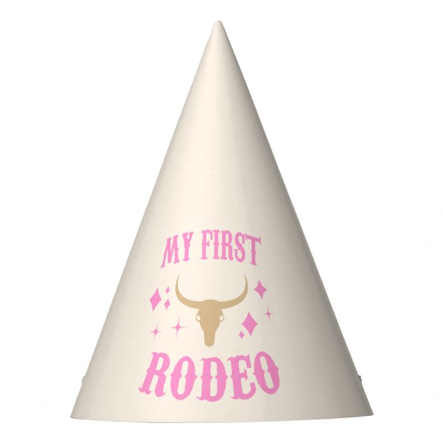Chapeaux De Fètes Pink My First Rodeo Cowgirl 1er Anniversaire (Devant)