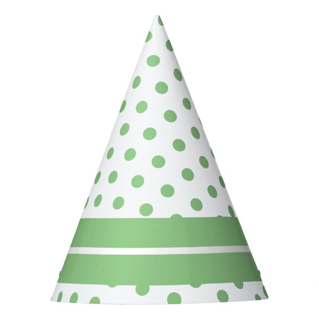 Chapeaux De Fètes Plaisir Sportif Joli Sage Green Dots Stripes Sur B (Devant)