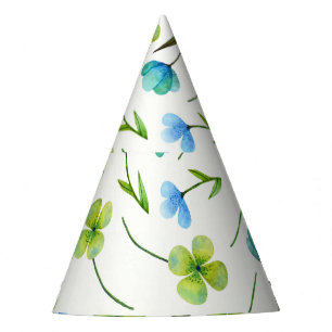 Chapeaux De Fètes Plantes aquarelle : Motif Floral sans joint.