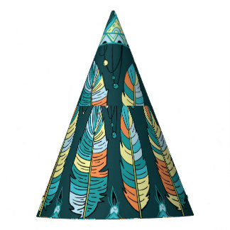 Chapeaux De Fètes Plume colorée, motif de texture sans fin