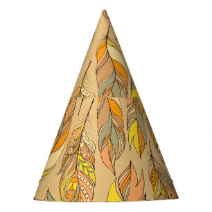 Chapeaux De Fètes Plumes Abstraites colorées : Motif Vintage