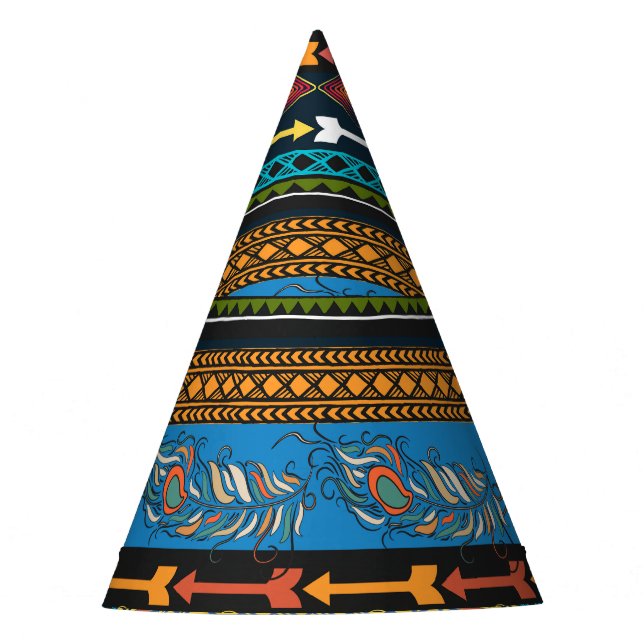 Chapeaux De Fètes Plumes ethniques : Broderie Boho Chic (Devant)