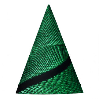 Chapeaux De Fètes Plumes Vertes, Belle Texture Motif.