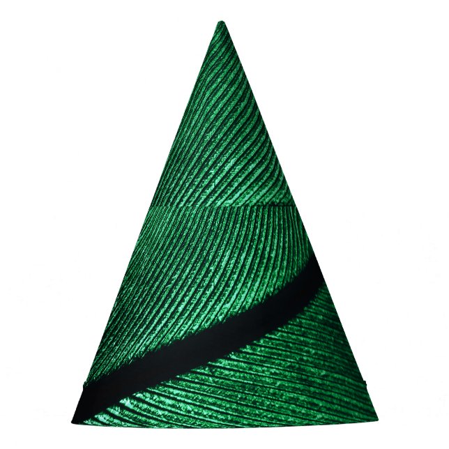 Chapeaux De Fètes Plumes Vertes, Belle Texture Motif. (Devant)