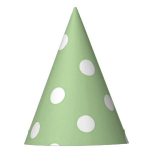 Chapeaux De Fètes Point Polka blanc sur le Casquette du Parti Vert P