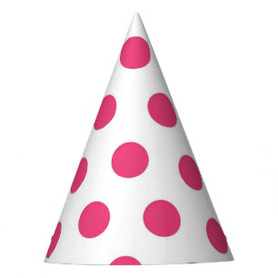 Chapeaux De Fètes Point rose chaud sur le Casquette du parti blanc