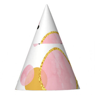 Chapeaux De Fètes Points D'Or Rose, Vintages Géométriques.