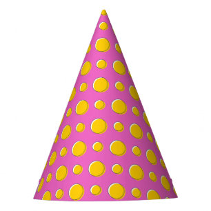 Chapeaux De Fètes Points jaunes sur fond rose