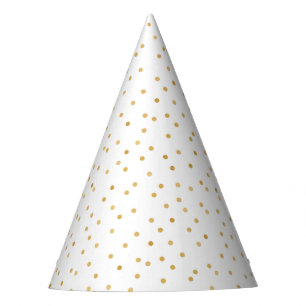 Chapeaux De Fètes Points modernes élégants de confettis d'or blanc