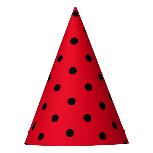 Chapeaux De Fètes Points polka en rouge et noir (Devant)