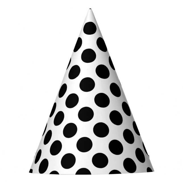 Chapeaux De Fètes Pois, Motif Polka Dot, noir et blanc (Devant)
