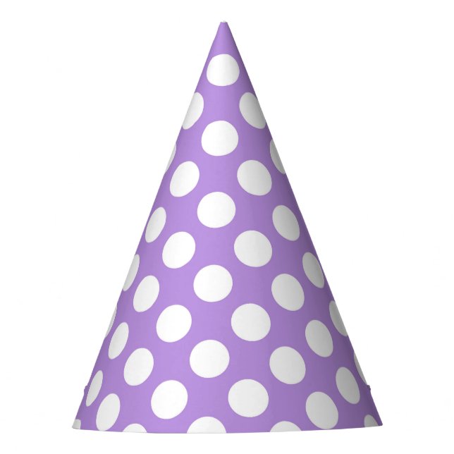 Chapeaux De Fètes Pois violets, Motif à points Polka, points, pointi (Devant)