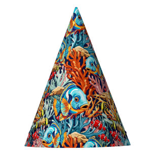 Chapeaux De Fètes Poissons Tropicaux Couleurs Vives Ambiance Été