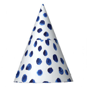 Chapeaux De Fètes Polka Bleue : Aquarelle Point sans joint.