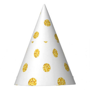 Chapeaux De Fètes Polka Gold Parties scintillant points Texture
