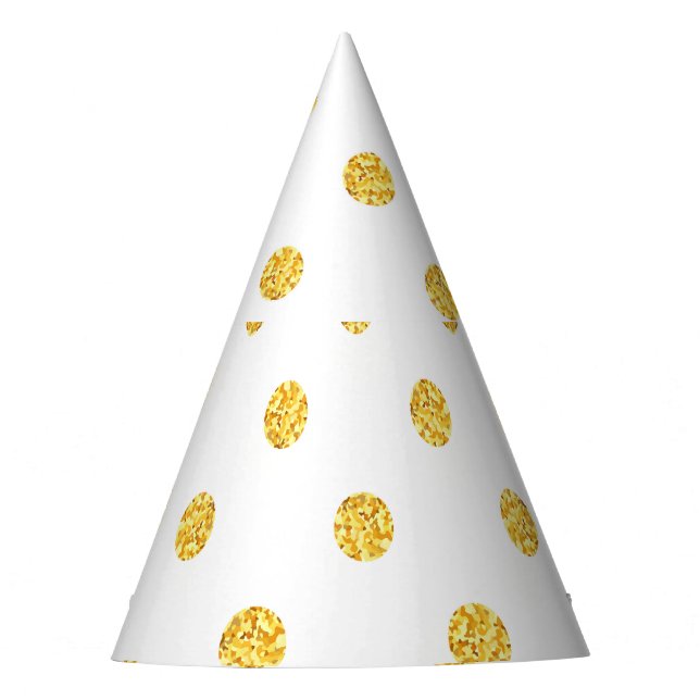 Chapeaux De Fètes Polka Gold Parties scintillant points Texture (Devant)