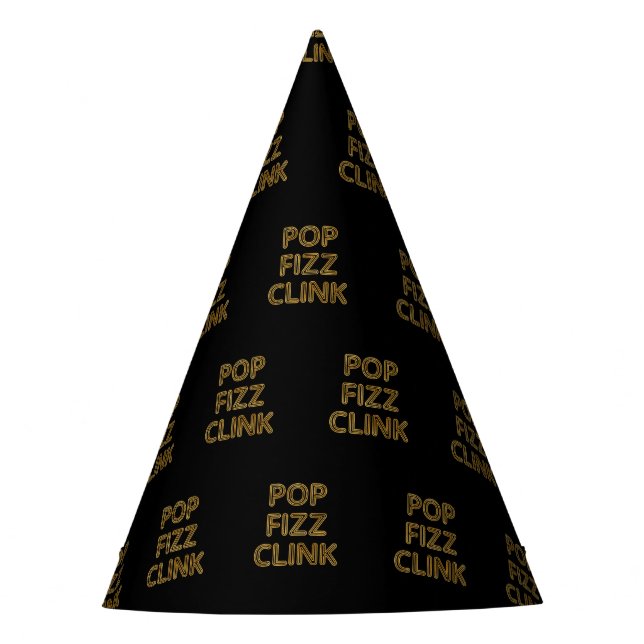 Chapeaux De Fètes Pop Fizz Clink Typographie moderne (Devant)
