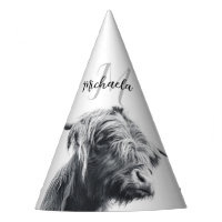 portrait de vache highland monogramme initial noir