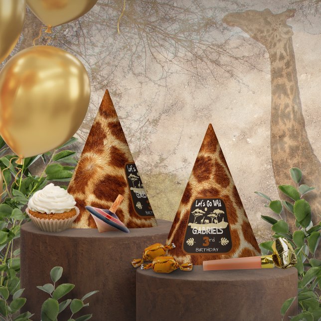 Chapeaux De Fètes Poster de animal Giraffe Anniversaire Casquette (Créateur téléchargé)