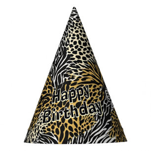 Chapeaux De Fètes Poster de animal mixte Zebra Leopard Tiger Impress