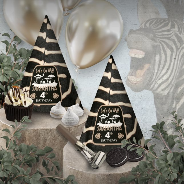 Chapeaux De Fètes Poster de animal Zebra Anniversaire Casquette (Créateur téléchargé)