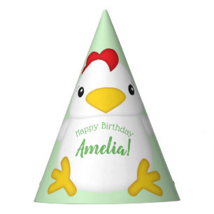 Chapeaux De Fètes Poulet fête d'anniversaire Vert