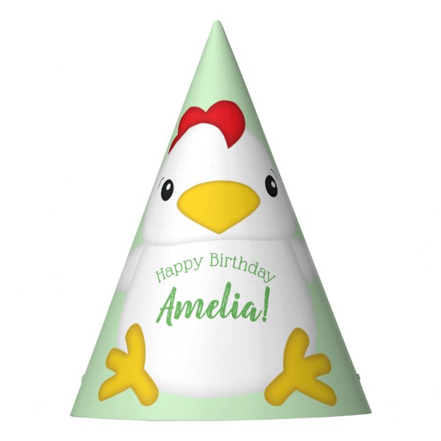 Chapeaux De Fètes Poulet fête d'anniversaire Vert (Devant)