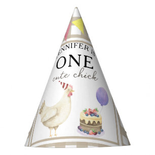 Chapeaux De Fètes Poussin aquarelle 1er anniversaire
