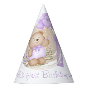 Chapeaux De Fètes Premier Anniversaire Mignonne Teddy Bear Ballons C