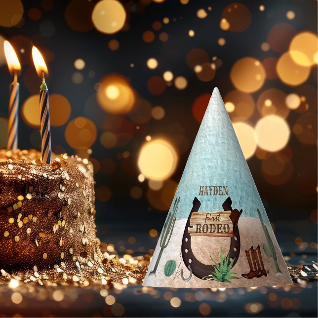 Chapeaux De Fètes Premier Rodeo Cowboy Western Boy 1ère fête d'anniv (First Rodeo Cowboy Western Boy 1st Birthday Party Hat)