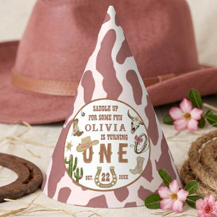 Chapeaux De Fètes Premier Rodéo Cowgirl Western Rose 1er Anniversair