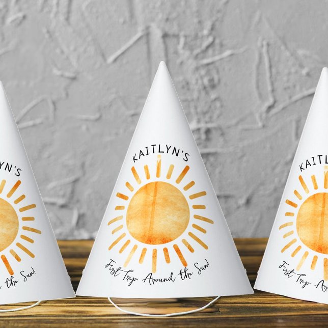 Chapeaux De Fètes Premier Voyage Autour Du Soleil 1Er Anniversaire (Créateur téléchargé)