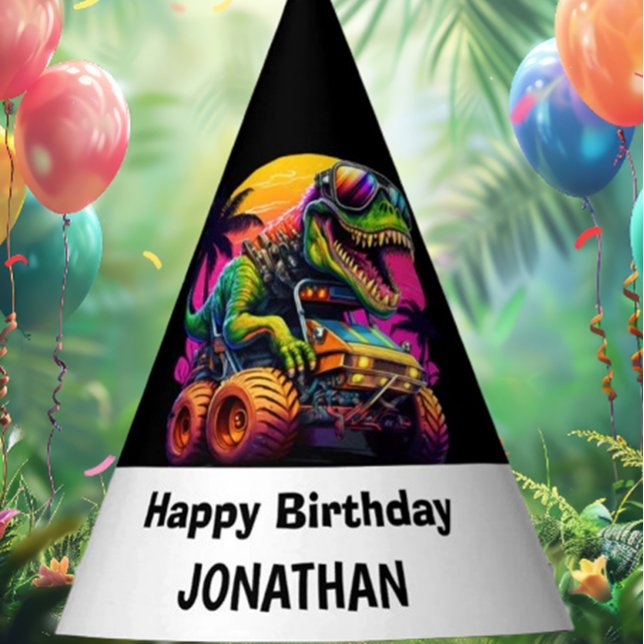 Chapeaux De Fètes Préparez-vous à une fête d'anniversaire Dino-Mite (Unleash the fun with our Monster Truck Dinosaur Love party theme!)