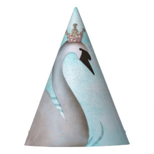 Chapeaux De Fètes Princesse au Cygne Livre de Contes de Fées Bleu Or