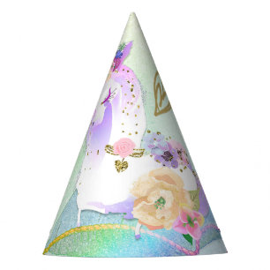 Chapeaux De Fètes Princesse Licorne Arc-en-ciel Pastel Fête Iridesce