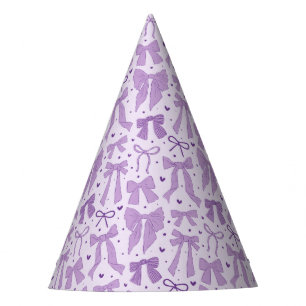 Chapeaux De Fètes Purple Coquette Bows Motif Anniversaire