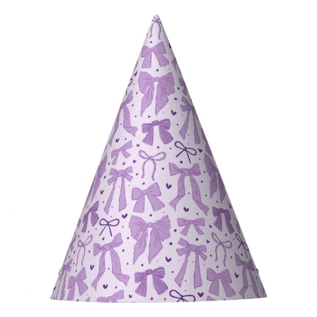 Chapeaux De Fètes Purple Coquette Bows Motif Anniversaire (Devant)