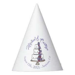 Chapeaux De Fètes Purple Frosting Roses Tirée Floral Mariage Gâteau