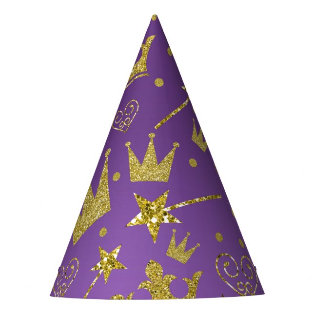 Chapeaux De Fètes Purple & Gold Parties scintillant Girls Princess P (Devant)